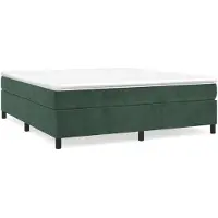 vidaXL Lit boxspring sans matelas vert foncé 140x220 cm velours
