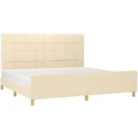 vidaXL Cadre de lit sans matelas Crème 200x200 cm Tissu