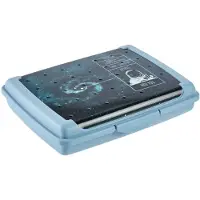 Keeeper Brotdose carla mini "Cosmos", 0,5 L, nordic-blue Deco-Click-Box mini, PP, praktischer Verschluss, Lunch box, Bleu