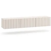 Selsey Derriva - Meuble TV suspendu avec façades striées, beige clair, 170 cm