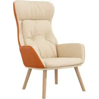 vidaXL Fauteuil relax Crème Tissu et PVC