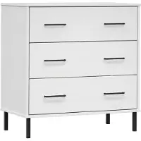 vidaXL Sideboard OSLO avec 3 tiroirs blanc 77x40x79,5 cm bois massif