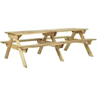 vidaXL Table de pique-nique avec bancs 220 x 122 x 72 cm en bois de pin imprégné