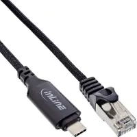 InLine USB 3.2 Netzwerkadapter Kabel, Gigabit, USB-C zu RJ45 Stecker, 5m (33381B)