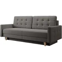 Selsey Verat - Canapé-lit avec espace de rangement et revêtement en velours Easy-Clean, Gris foncé
