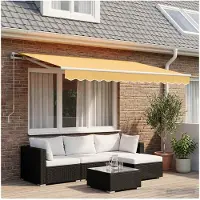 vidaXL Store à rallonge Sable 4 x 3 m en polyester et aluminium