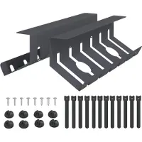 vidaXL Plateau de rangement pour câbles à placer sous le bureau, lot de 2, anthracite