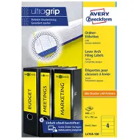 Avery L4769 - Jaune - 61 x 192 mm 400 unités (100 feuille(s) x 4) étiquettes pour dossiers