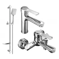 Mexen Saber DF62 Mélangeur lavabo et baignoire avec accessoires, chrome (72103DF62-00)