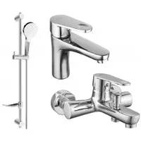 Mexen Kama DF05 Ensemble de mitigeurs de lavabo et de baignoire avec accessoires, chrome (72503DF05-00)