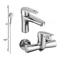 Mexen Kama DS75 SET mitigeur lavabo + mitigeur douche avec accessoires , chrome (72504DS75-00)