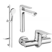 Mexen Pecos DF05 SET Mélangeur lavabo + douche avec accessoires, chrome (72714DF05-00)