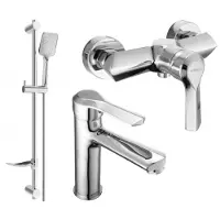 Mexen Saber DF62 Ensemble de mitigeurs de lavabo et de douche avec accessoires, chrome (72104DF62-00)