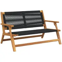vidaXL Mobilier de jardin Noir 122 x 78 x 73 cm Bois massif d'acacia