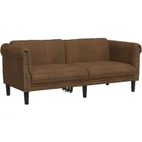 vidaXL Canapé 2 places marron similicuir aspect daim