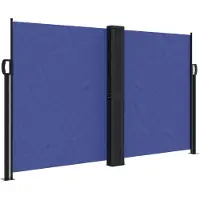 vidaXL Marquise latérale extensible Bleu 140x600 cm