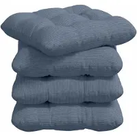 vidaXL Coussins De Siège 4 Pcs Bleu 40 X 40 Cm Tissu En Velours Côtelé