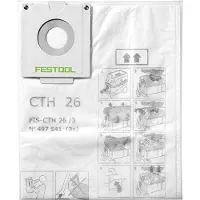 Festool FIS-CTH 48/3 Sac de sécurité à filtres 6 pces classe de poussière H ( 2x 497542 ) pour aspirateur CTH 48