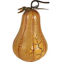 Clayre & Eef Décoration murale en forme de citrouille, marque , modèle 6Y5990, en fonte, couleur orange, dimensions : Ø28 x 47 cm