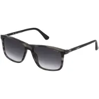 Police Lunettes de Soleil SPLE05 57/17/145 Shiny striped brown Acetate MAN SPLE05