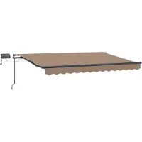 vidaXL Tringle à linge rétractable, couleur taupe, 450 x 350 cm, en tissu et en aluminium