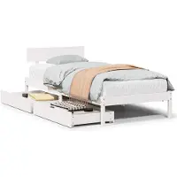 vidaXL Lit en pin massif sans matelas blanc 75x190 cm