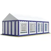TOOLPORT 4x8 m Tente de réception / Barnum bleu-blanc toile de haute qualité PVC 700 N