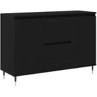 vidaXL Buffet noir aspect chêne 101,5 x 35 x 70 cm en aggloméré