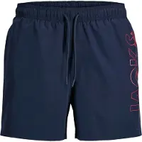 Jack & jones Plus Shorts de bain 'JPSTMaui' bleu marine / rouge foncé
