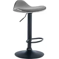 CLP Tabouret de bar Shanghai, revêtement en tissu, pivotant et réglable en hauteur | Couleur : gris clair. Structure : noire