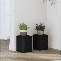 vidaXL Support de Plante 2 pcs Chêne noir 15 x 15 x 20 cm