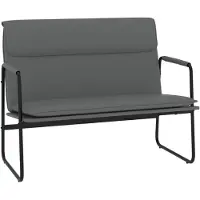 vidaXL Banc Gris 100x64x80 cm Similicuir