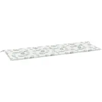 vidaXL Coussin De Banc De Jardin Motif De Feuilles 150x50x3 Cm