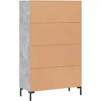 vidaXL Highboard gris béton 69,5x31x115 cm Bois composite