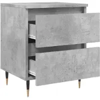 vidaXL Tables de chevet 2 pcs gris béton 40x35x50 cm bois d’ingénierie
