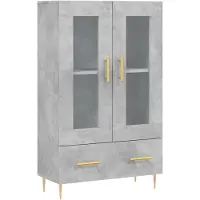vidaXL Highboard gris béton 69,5x31x115 cm Bois composite