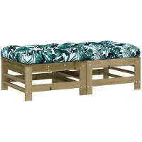 vidaXL Tabouret de jardin avec coussin 2 pcs. Bois de pin imprégné