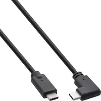 InLine Câble USB 3.2 Gen.2, USB-C mâle/mâle coudé, noir, 0,5m
