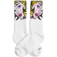 Jimmy Lion Chaussettes Athletic Roy Lichtenstein Girl With Hair Ribbon Taille M Blanc