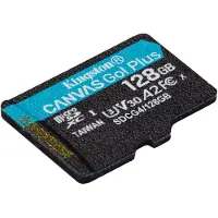 Kingston Technology Carte microSDXC Canvas Go Plus Gen4 200R A2 U3 de 128 Go, pack unique sans ADP