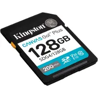 Kingston Sdxc Canvas Go Plus Gen4 C10 Uhs-i U3 V30 128gb Sd Card Clair