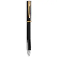Waterman Füllfederhalter IMPRESSION schwarzer Lack GT F Blau Geschenkbox (1x)