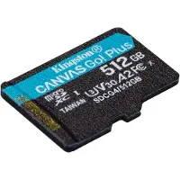 Kingston Technology Carte microSDXC Canvas Go Plus Gen4 200 Mo/s A2 U3 V30 512 Go + adaptateur