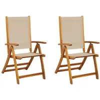 vidaXL Chaises de jardin 2 pcs. Pliable Bois massif Acacia et Textilène