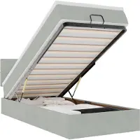 vidaXL Lit ottoman avec matelas gris clair 80x200 cm velours