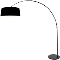 Steinhauer Lampe à arc noir Luma Dark avec teinte noire Ø60cm
