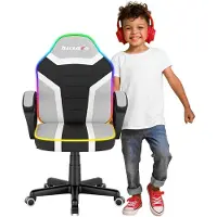 Huzaro Chaise de jeu pour enfants Ranger 1.0 RGB Pixel avec éclairage LED, tissu respirant, hauteur réglable, 80-150 cm