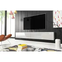 MINIO go for it Meuble TV CERIEE 180 – blanc / blanc brillant