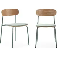 CALICOSY - Lot de 2 chaises en tissu avec pieds en métal L46 cm - ADRIANA