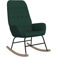 vidaXL Chaise à bascule Vert foncé Tissu